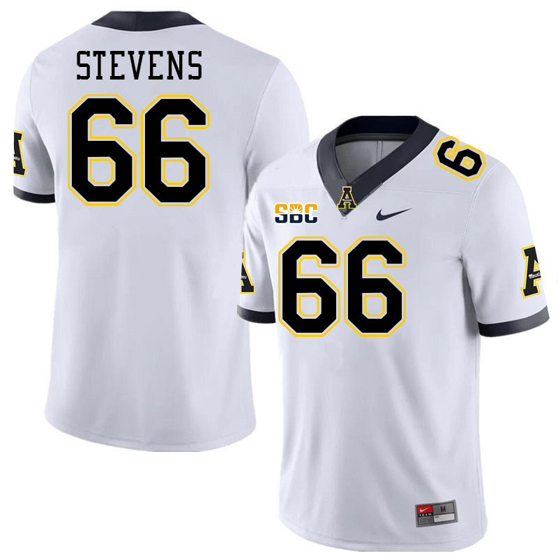 Men #66 Danny Stevens Appalachian State Mountaineers College Football Jerseys Stitched-White